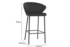 Discount Miliboo Set de 2 taburetes de cocina de diseño de terciopelo negro 68 cm DALLY