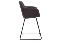 Sale Miliboo Set de 2 taburetes de cocina efecto aterciopelado gris oscuro 65 cm de altura AMIKA