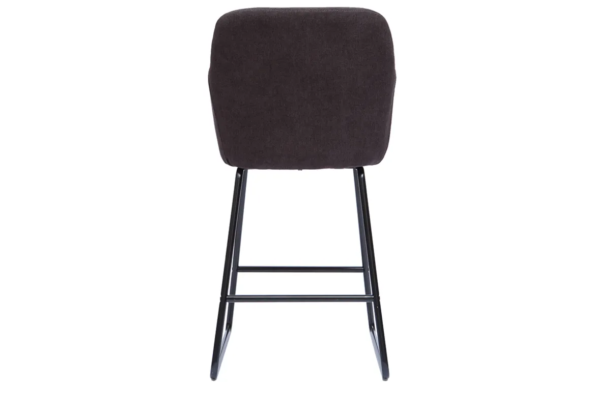 Sale Miliboo Set de 2 taburetes de cocina efecto aterciopelado gris oscuro 65 cm de altura AMIKA
