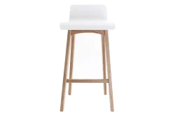 Clearance Miliboo Set de 2 taburetes de cocina nórdicos madera clara y blanco 65 cm BALTIK