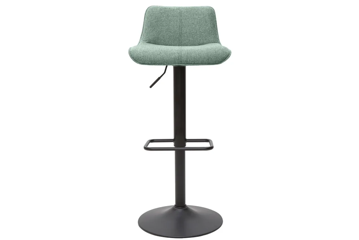 Cheap Miliboo Set de 2 taburetes de cocina regulables de tejido efecto aterciopelado texturizado verde celadón y metal negro BOOST