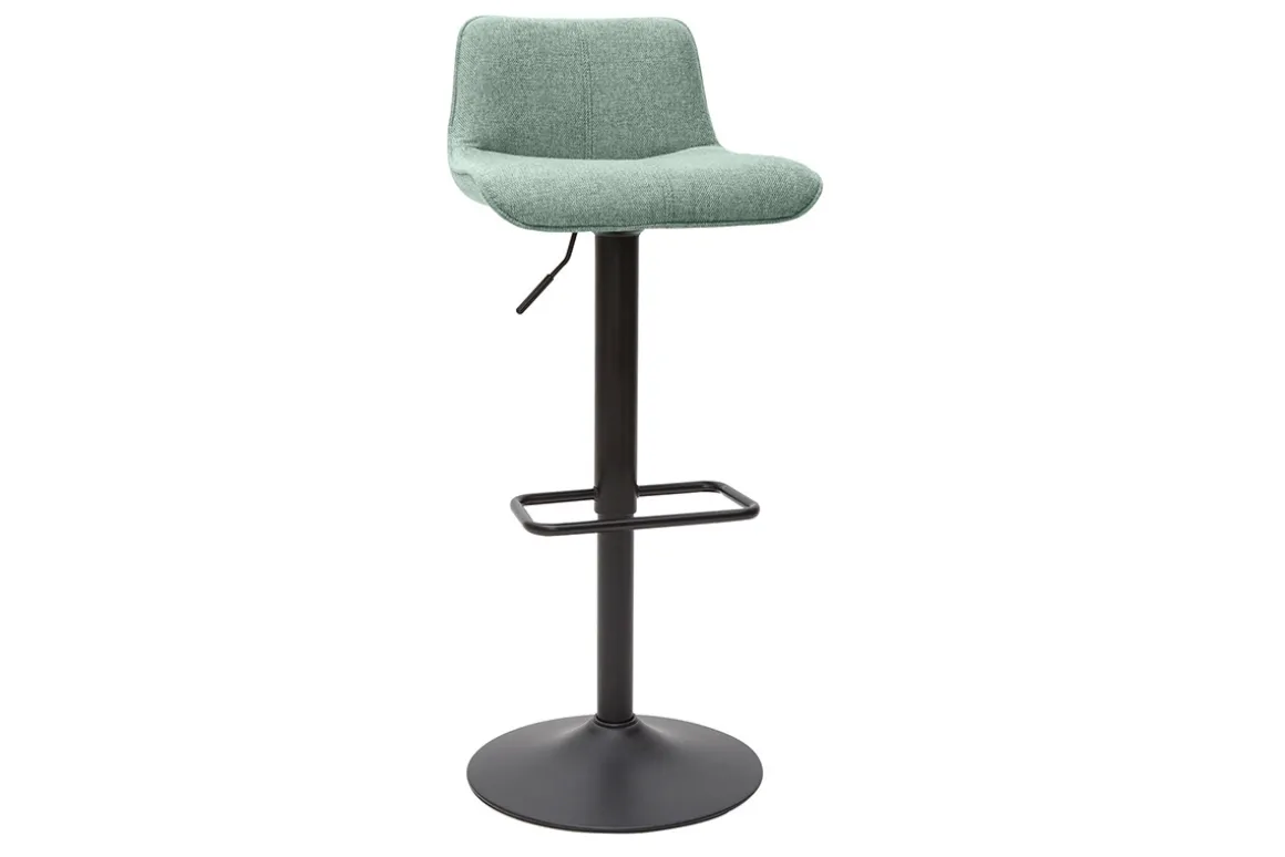 Cheap Miliboo Set de 2 taburetes de cocina regulables de tejido efecto aterciopelado texturizado verde celadón y metal negro BOOST