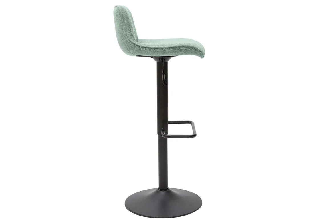 Cheap Miliboo Set de 2 taburetes de cocina regulables de tejido efecto aterciopelado texturizado verde celadón y metal negro BOOST