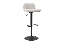 Cheap Miliboo Set de 2 taburetes de cocina regulables y giratorios 360º de tejido efecto aterciopelado beige y metal BOOST
