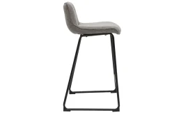 Sale Miliboo Set de 2 taburetes de cocina efecto aterciopelado texturizado gris y metal 65 cm BOOST