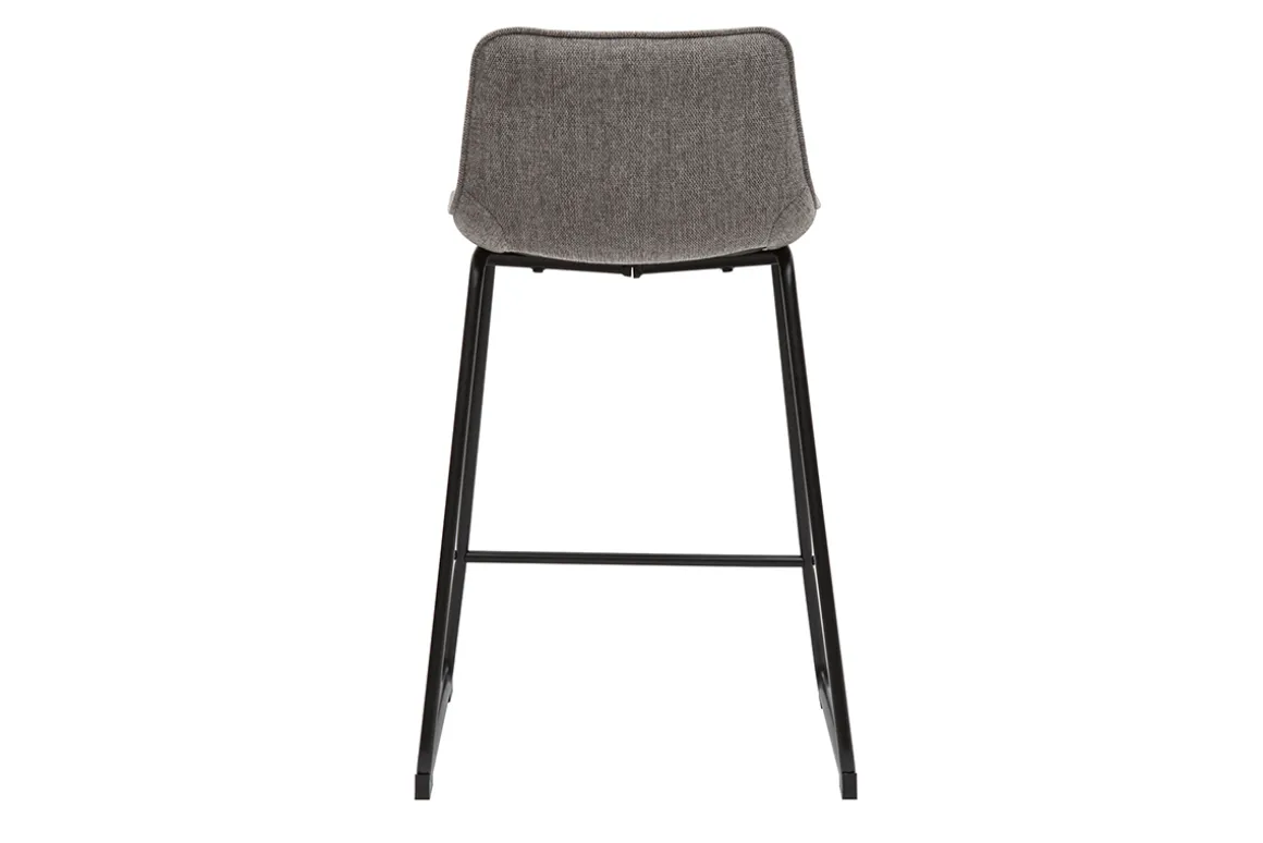 Sale Miliboo Set de 2 taburetes de cocina efecto aterciopelado texturizado gris y metal 65 cm BOOST