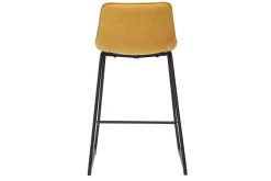 Flash Sale Miliboo Set de 2 taburetes de cocina efecto aterciopelado texturizado amarillo mostaza y metal 65 cm BOOST