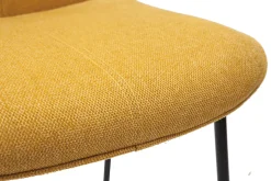 Flash Sale Miliboo Set de 2 taburetes de cocina efecto aterciopelado texturizado amarillo mostaza y metal 65 cm BOOST