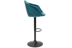 Hot Miliboo Set de 2 taburetes de cocina ajustables 360º de terciopelo azul petróleo y metal TAYA