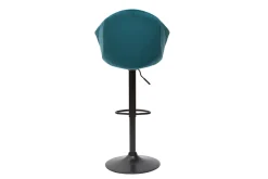 Hot Miliboo Set de 2 taburetes de cocina ajustables 360º de terciopelo azul petróleo y metal TAYA
