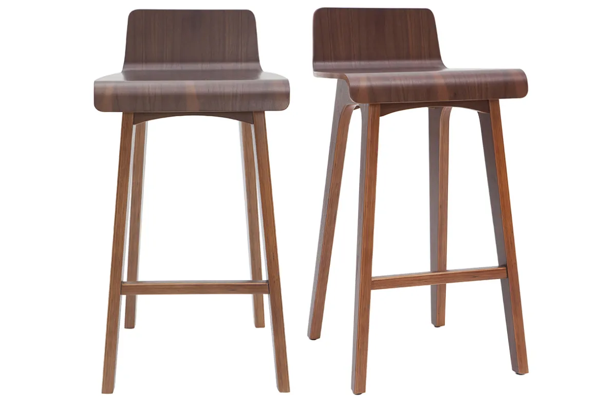 Sale Miliboo Set de 2 taburetes de cocina nórdicos nogal 65 cm BALTIK