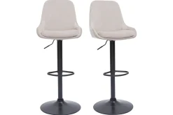 Online Miliboo Set de 2 taburetes de cocina de diseño ajustables 360º de terciopelo topo y metal negro HOLO