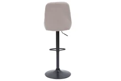 Online Miliboo Set de 2 taburetes de cocina de diseño ajustables 360º de terciopelo topo y metal negro HOLO