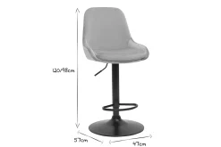 Online Miliboo Set de 2 taburetes de cocina de diseño ajustables 360º de terciopelo topo y metal negro HOLO