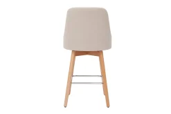 Discount Miliboo Set de 2 taburetes de cocina nórdicos de tela beige y madera maciza 65 cm HASTA