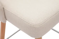 Discount Miliboo Set de 2 taburetes de cocina nórdicos de tela beige y madera maciza 65 cm HASTA