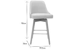 Discount Miliboo Set de 2 taburetes de cocina nórdicos de tela beige y madera maciza 65 cm HASTA