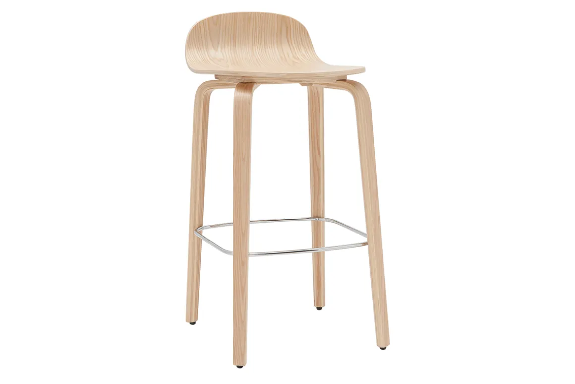 Outlet Miliboo Set de 2 taburetes de cocina nórdicos de madera de roble 68 cm OBRA