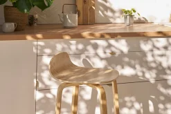 Outlet Miliboo Set de 2 taburetes de cocina nórdicos de madera de roble 68 cm OBRA