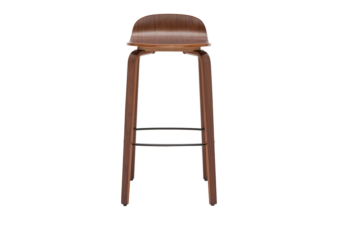 Best Sale Miliboo Set de 2 taburetes de cocina vintage de nogal 68 cm OBRA