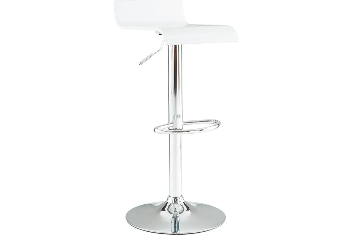 Shop Miliboo Set de 2 taburetes de cocina blancos con madera y acero cromado SURF V2