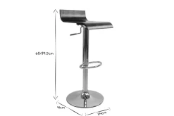 Best Miliboo Set de 2 taburetes de cocina de madera oscura de nogal y acero cromado SURF V2