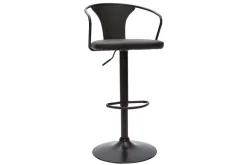 Discount Miliboo Set de 2 taburetes de cocina ajustables negros estilo industrial BECKETT