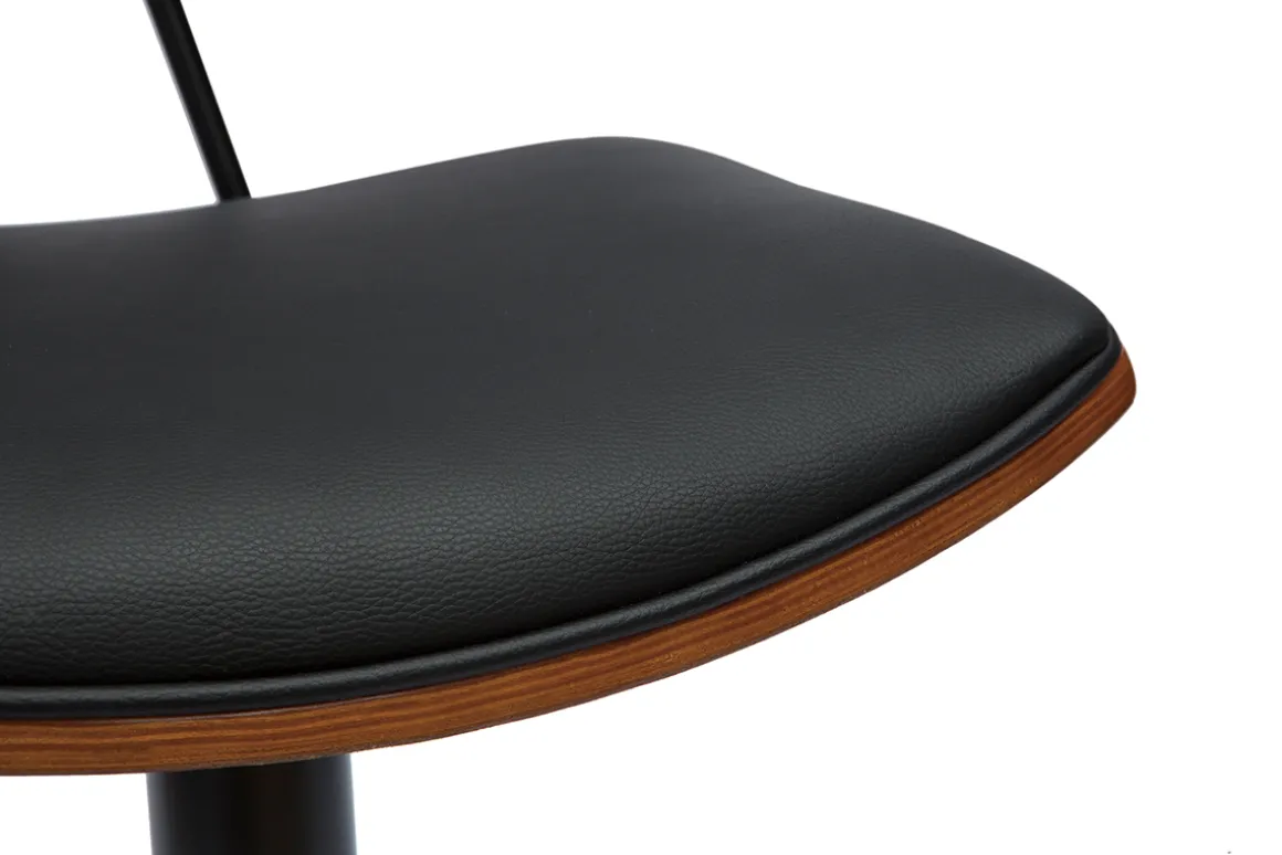 Best Sale Miliboo Set de 2 taburetes de cocina de diseño regulable negro y madera oscura VASCO