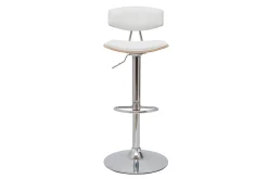 Outlet Miliboo Set de 2 taburetes de cocina de diseño regulable blanco y madera clara VASCO