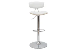 Outlet Miliboo Set de 2 taburetes de cocina de diseño regulable blanco y madera clara VASCO