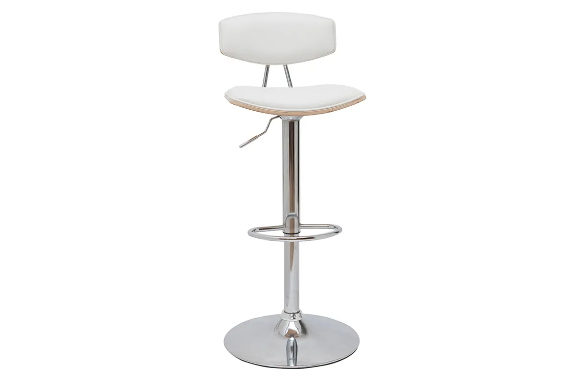 Outlet Miliboo Set de 2 taburetes de cocina de diseño regulable blanco y madera clara VASCO