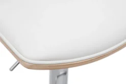 Outlet Miliboo Set de 2 taburetes de cocina de diseño regulable blanco y madera clara VASCO