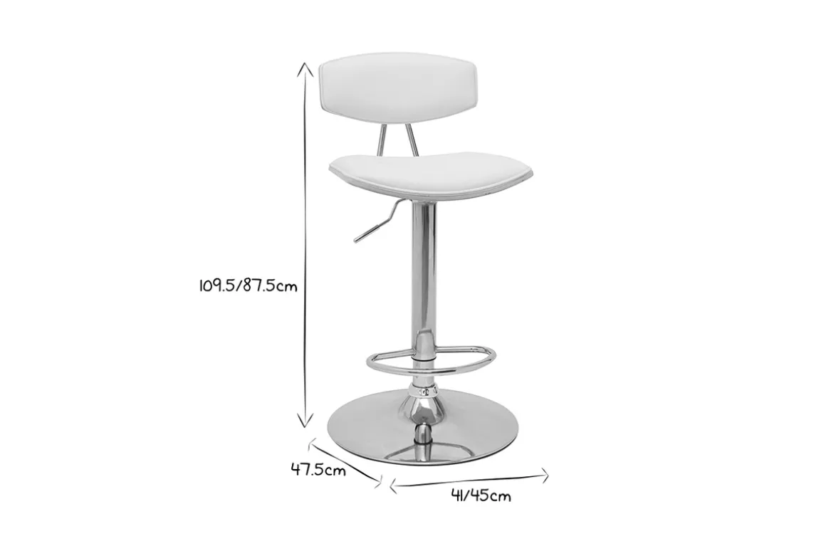 Outlet Miliboo Set de 2 taburetes de cocina de diseño regulable blanco y madera clara VASCO