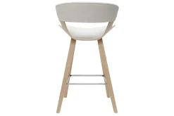 Discount Miliboo Set de 2 taburetes de cocina de diseño blanco con madera clara 65 cm SYRAH