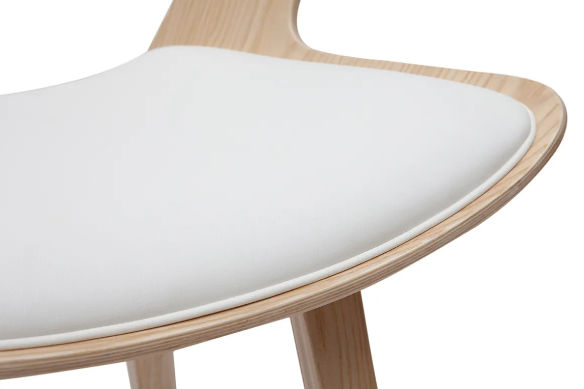 Discount Miliboo Set de 2 taburetes de cocina de diseño blanco con madera clara 65 cm SYRAH