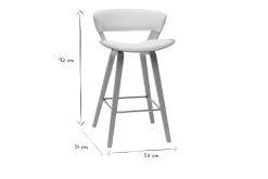 Discount Miliboo Set de 2 taburetes de cocina de diseño blanco con madera clara 65 cm SYRAH