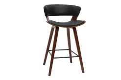 Store Miliboo Set de 2 taburetes de cocina de diseño negro con madera oscura 65 cm SYRAH