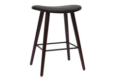 Cheap Miliboo Set de 2 taburetes de cocina de madera oscura de nogal y negro 65 cm MEADOW