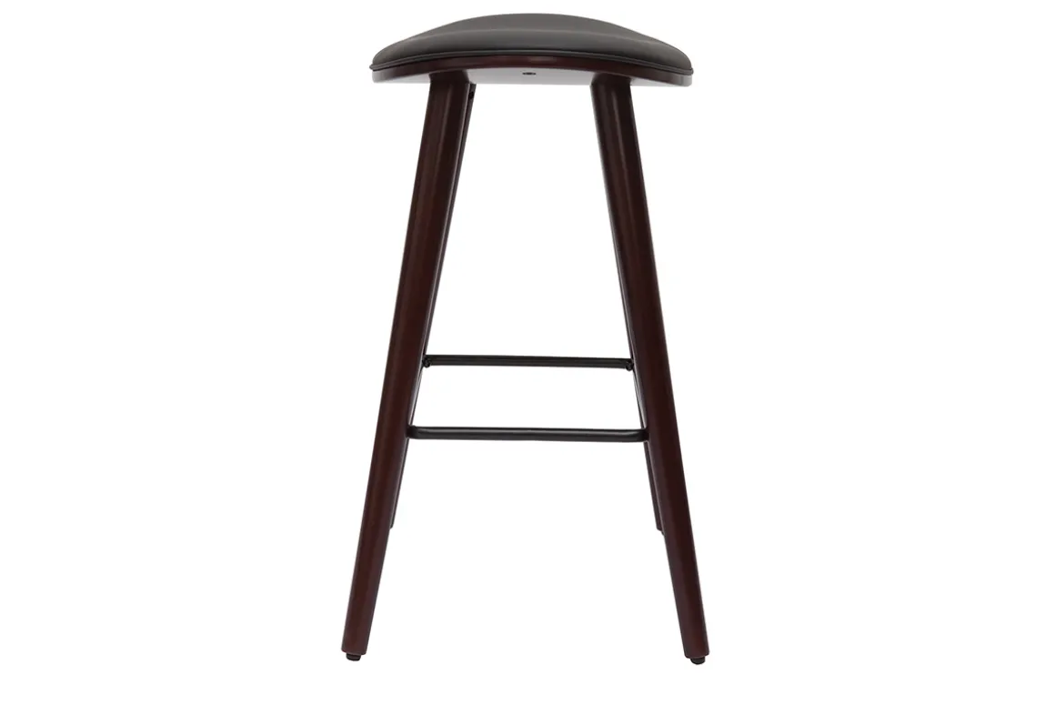 Cheap Miliboo Set de 2 taburetes de cocina de madera oscura de nogal y negro 65 cm MEADOW