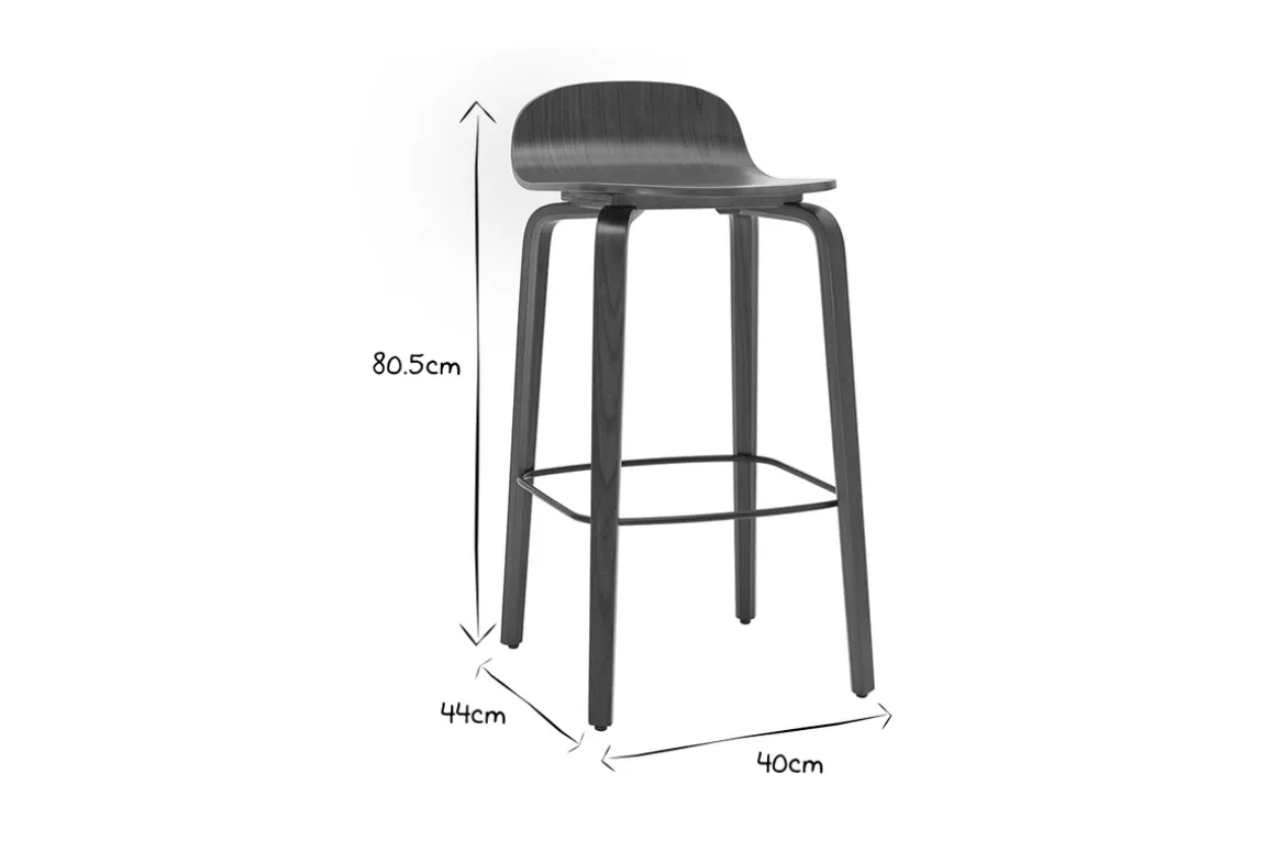 Cheap Miliboo Set de 2 taburetes de cocina vintage negros 68 cm OBRA