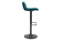 Best Sale Miliboo Set de 2 taburetes de cocina ajustables 360º de terciopelo azul petróleo y metal negro BOOST