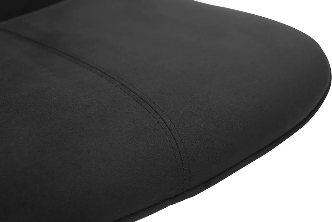 Store Miliboo Set de 2 taburetes de cocina ajustables 360º negros de terciopelo y metal BOOST