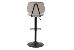 Outlet Miliboo Set de 2 taburetes de cocina regulables de diseño de tejido efecto aterciopelado beige y metal negro BARNET