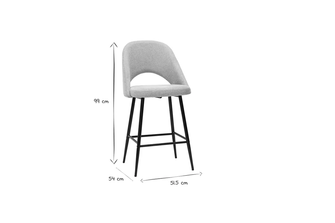 Cheap Miliboo Set de 2 taburetes de cocina efecto aterciopelado texturizado beige 65 cm COSETTE