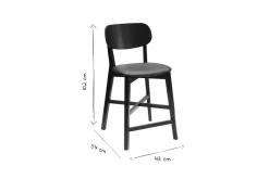 Best Miliboo Set de 2 taburetes de cocina de madera de roble clara y tejido gris jaspeado 65 cm LUCIA