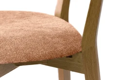 Best Sale Miliboo Set de 2 taburetes de cocina de madera de roble claro y tela efecto aterciopelado terracota 65 cm LUCIA