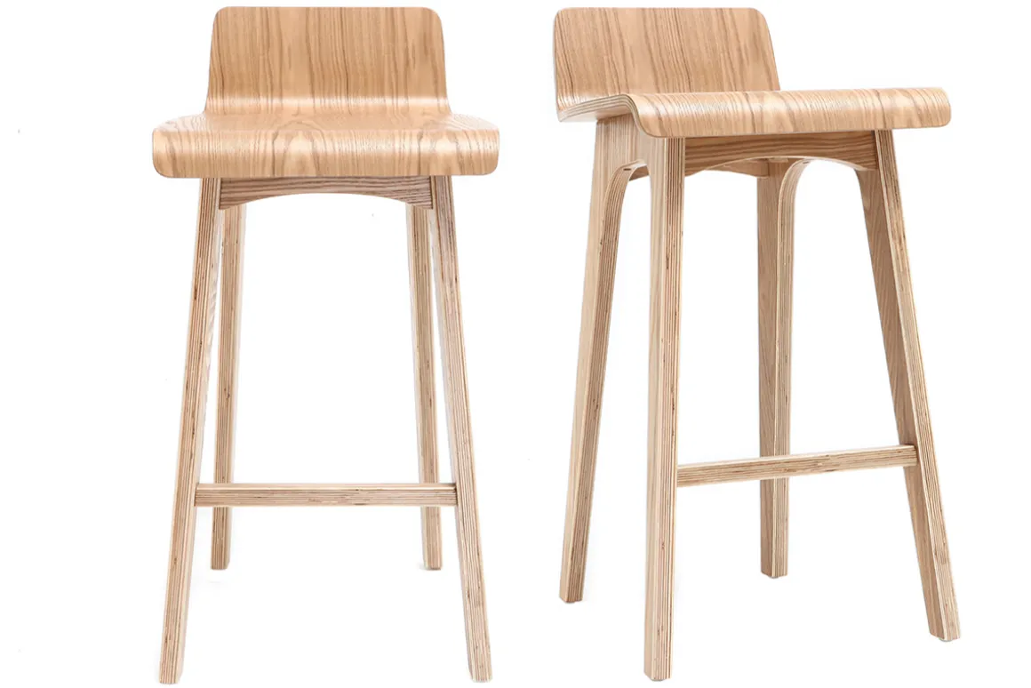 Shop Miliboo Set de 2 taburetes de cocina nórdicos madera clara 65 cm BALTIK