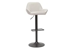 Flash Sale Miliboo Set de 2 taburetes de cocina ajustable de tela beige y metal negro RONNIE