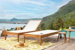Cheap Miliboo Set de 2 tumbonas blanco y madera maciza NAVEEN