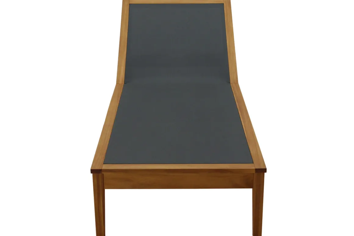 Flash Sale Miliboo Set de 2 tumbonas gris oscuro y madera maciza NAVEEN